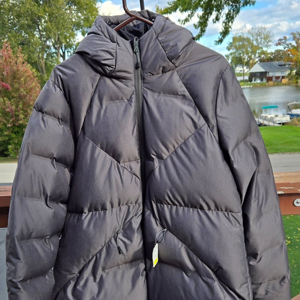 Champion Women's Puffer Coat Charcoal Long Jacket XL New